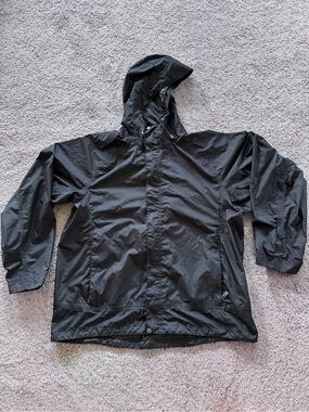 White Sierra Black Hooded Raincoat